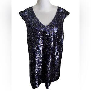 French Connection Sequin Shift Mini Dress Size 8 Sparkly Glam